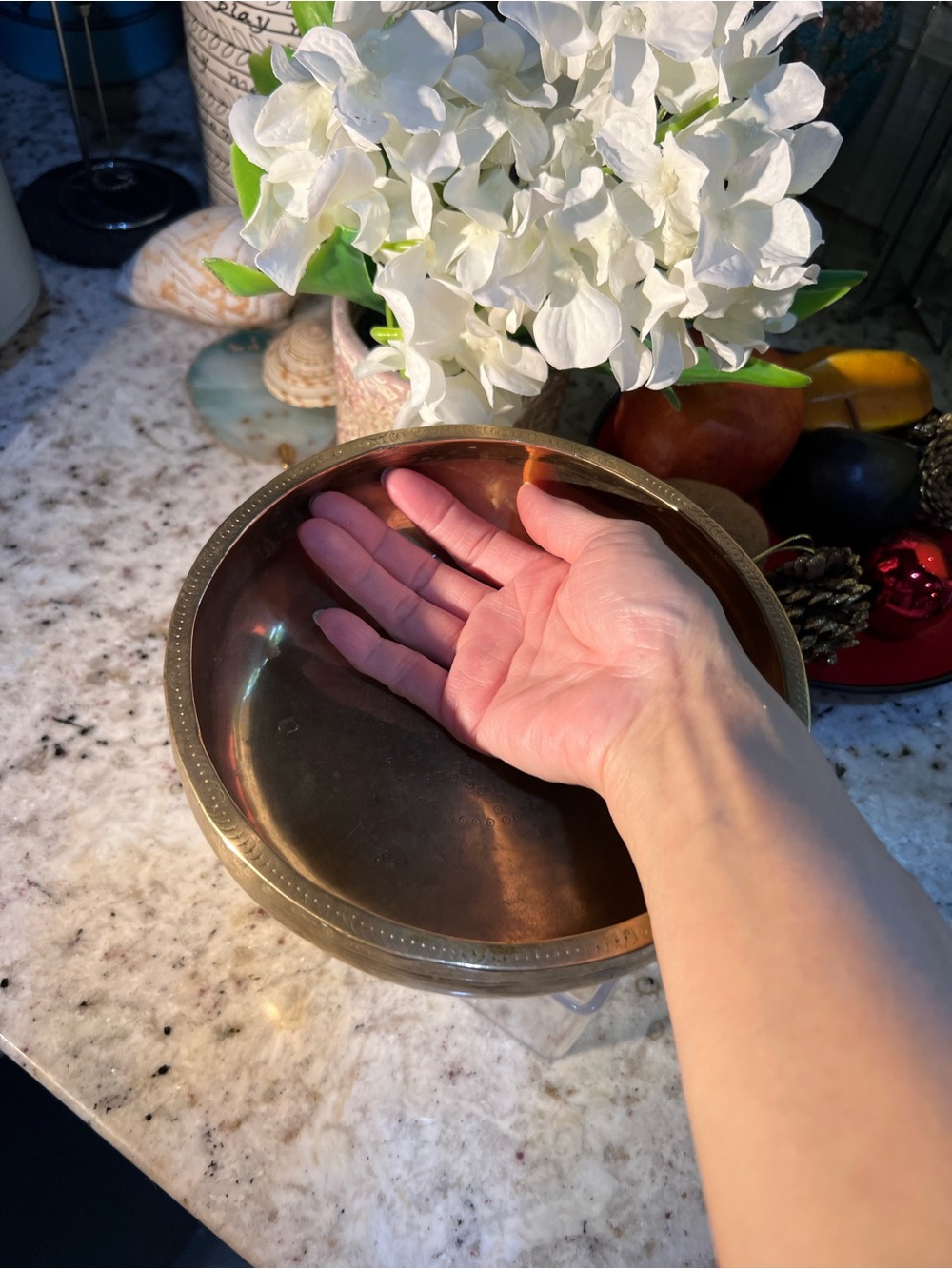 Beautiful Sound Antique Gold-Tone Decorative (Singing) Brass Bowl - Picture 2 of 14